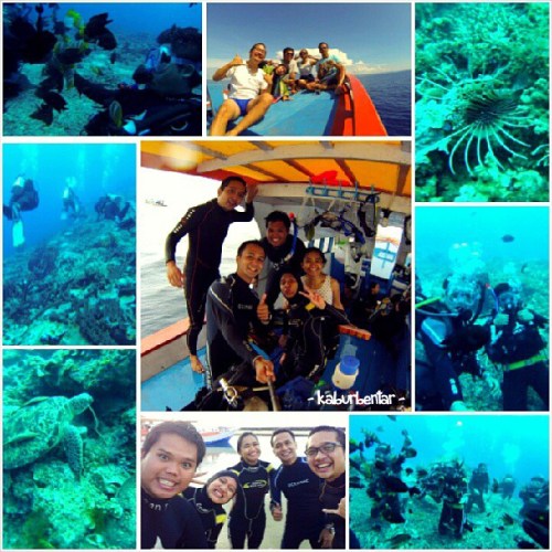 Diving di Bunaken dengan teman kuliah saya: Echa, Aji, Dita, dan Gita