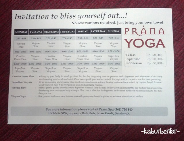 Kelas Yoga di Prana Yoga